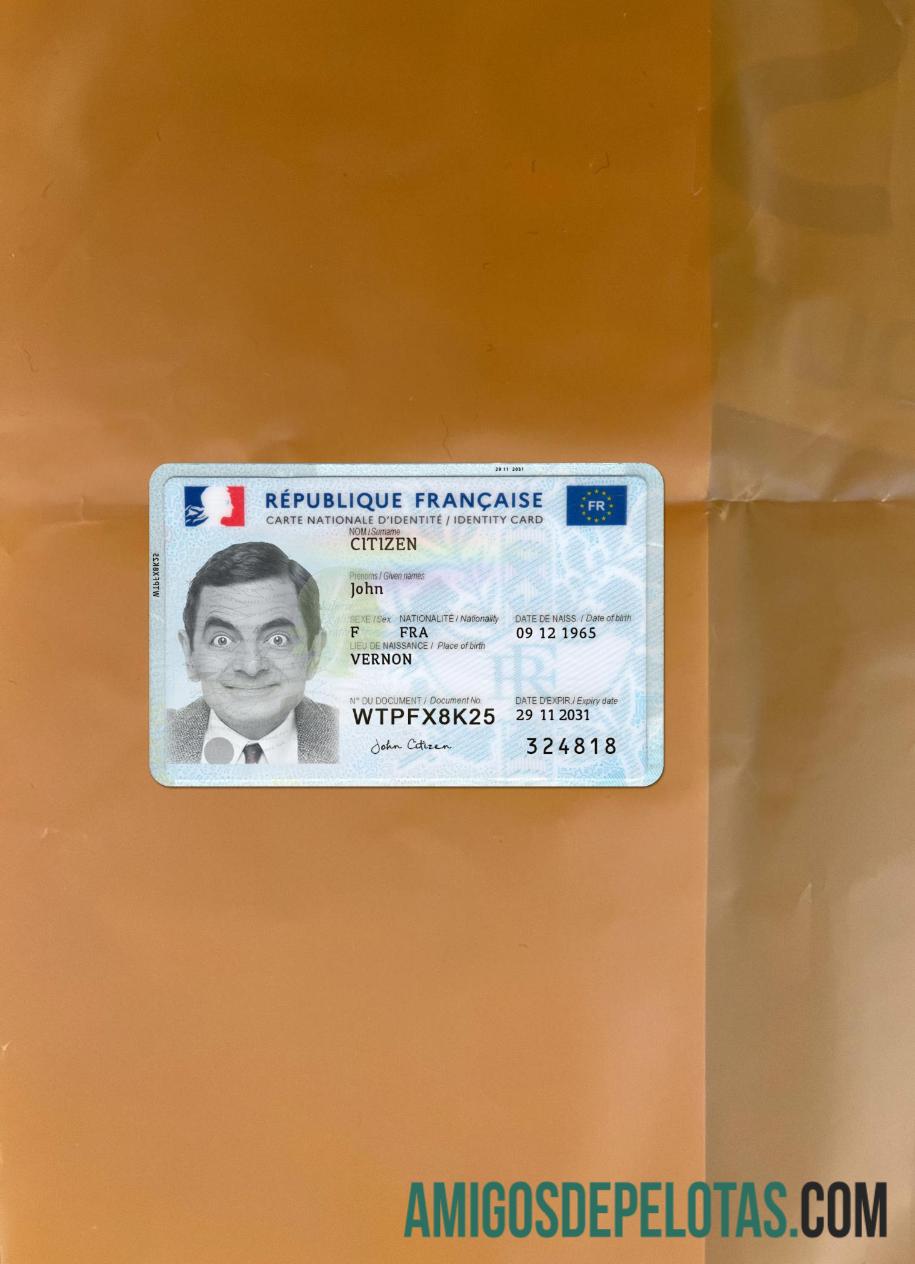 France ID Card 2021 Present Version 2 olhar de foto frente amostra